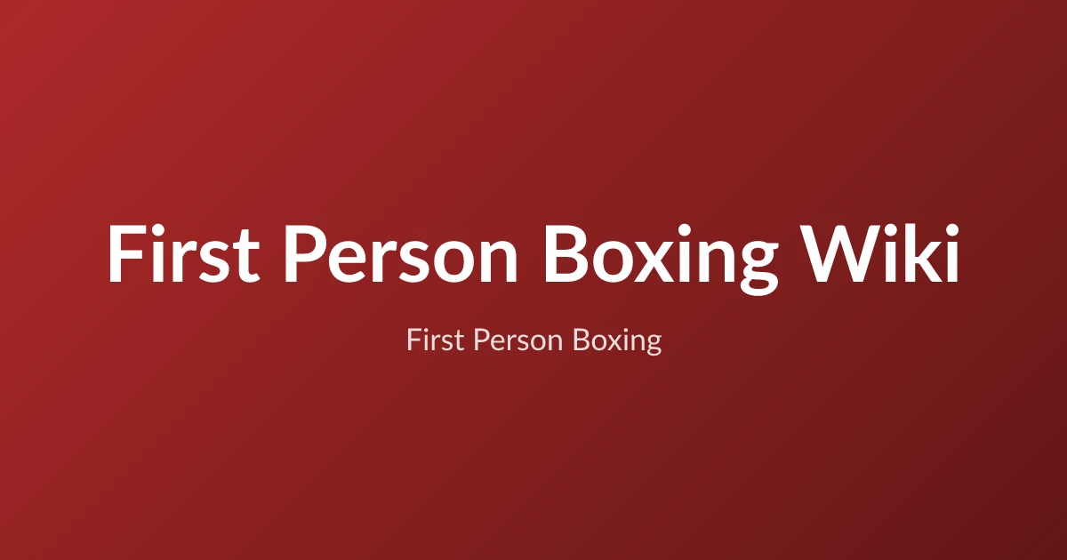 First Person Boxing game artwork